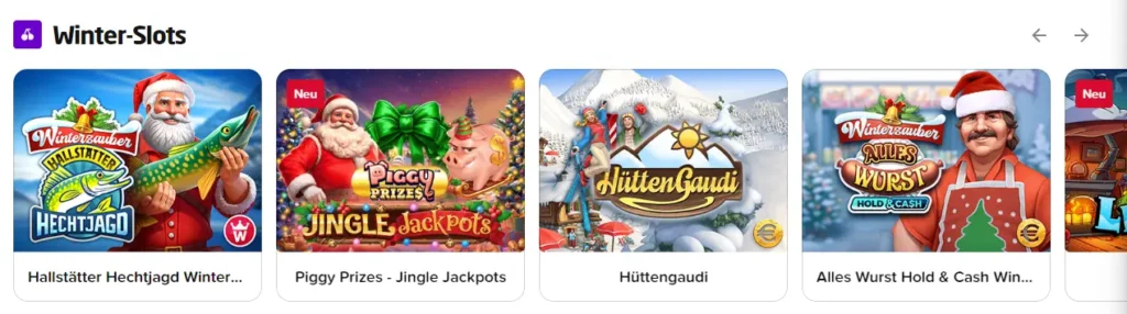 Auswahl an Casino-Titeln online